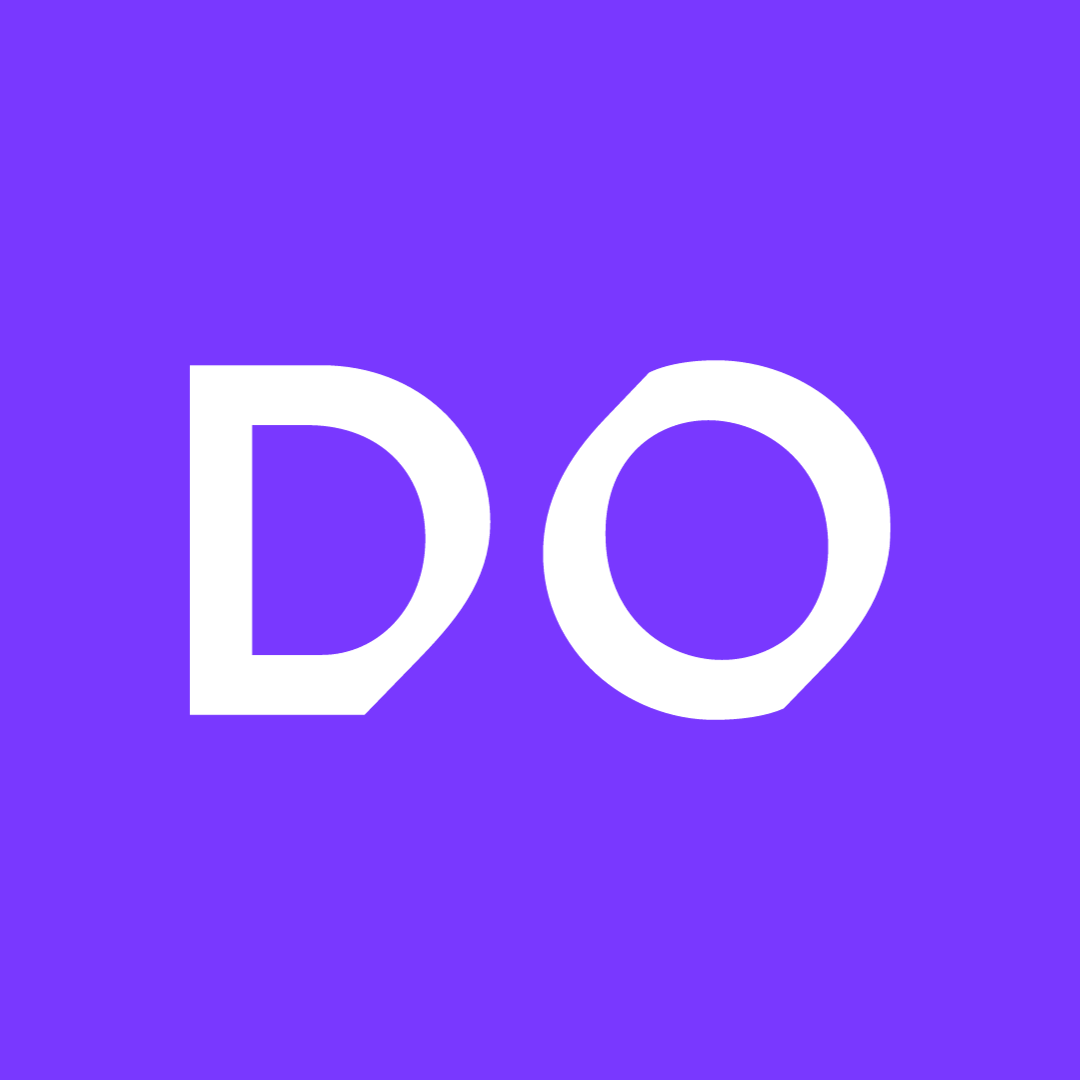 The DO logo in electric purple